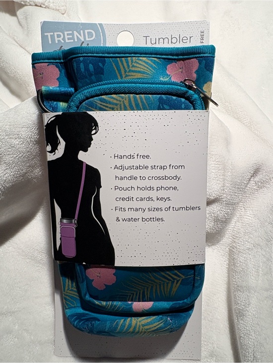 Handbags - TREND Floral Blue Tumbler & Phone Crossbody Pouch
